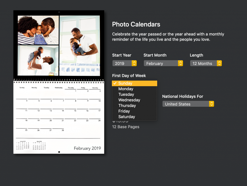 Editing a custom Motif calendar by the day of the week | Motif