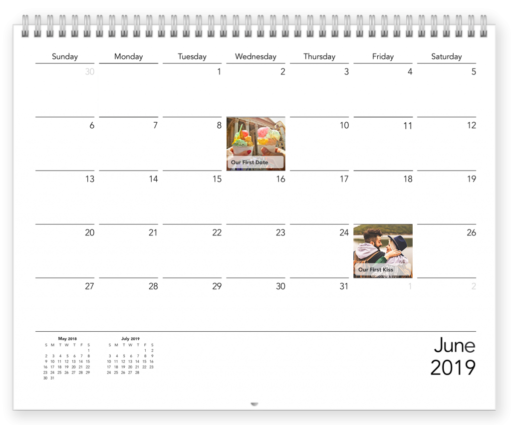 A custom Motif calendar with important romantic dates | Motif
