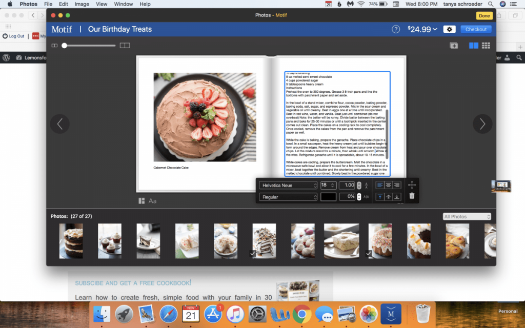 Using Motif to edit a photo book page for birthday treats | Motif