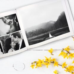 A black and white wedding photo book idea | Motif