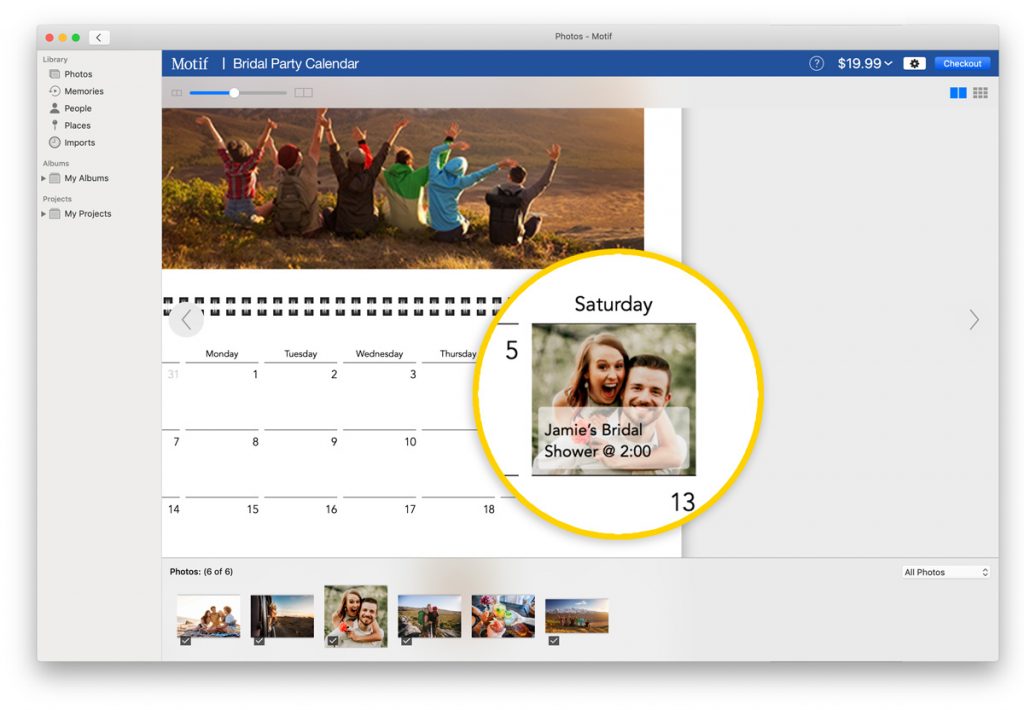 Creating a custom calendar for a bridal party gift | Motif