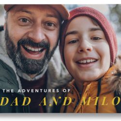 A custom Father's Day photo book with a father and his child on the cover | Motif