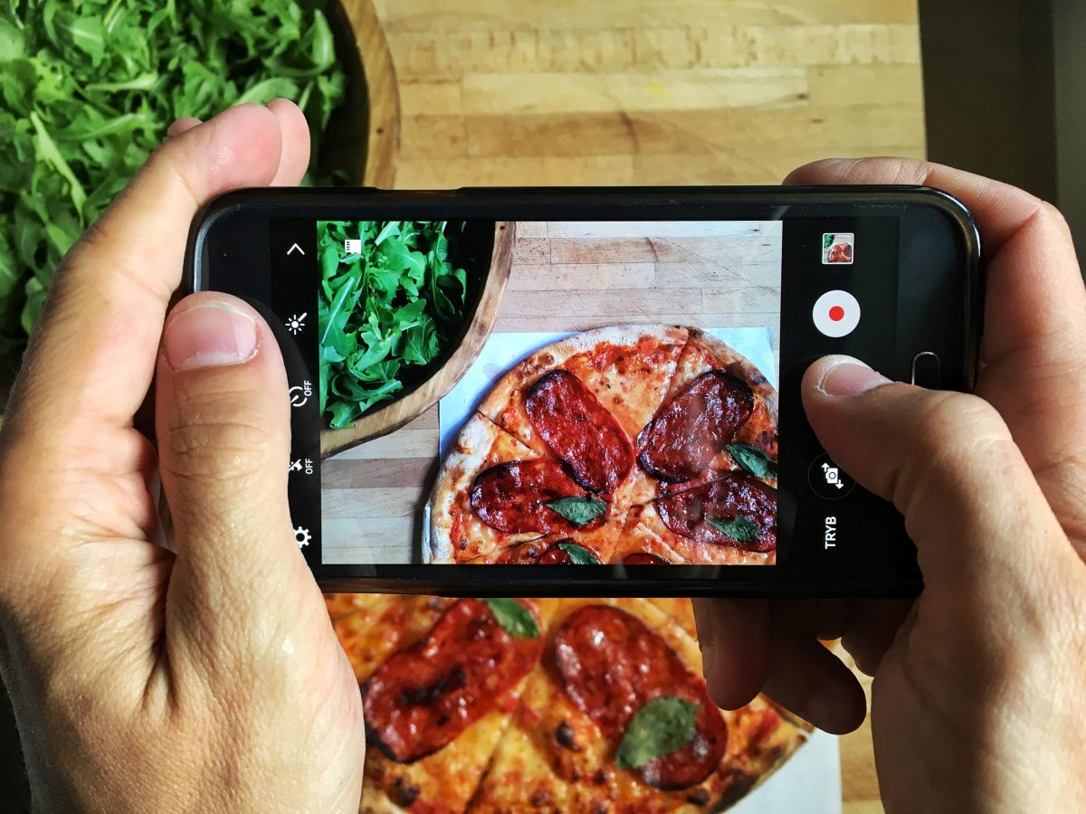 Choose the right angle for photographing food.