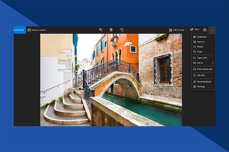 Reduce a photo size Windows - Select Menu