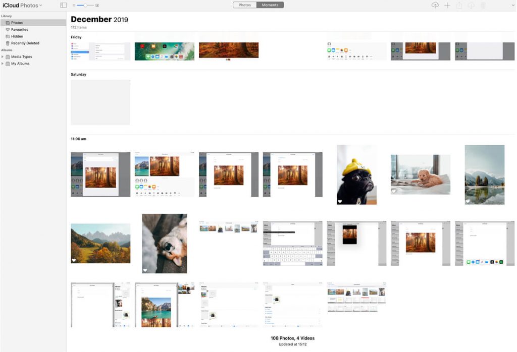 iCloud - Fotos auswählen