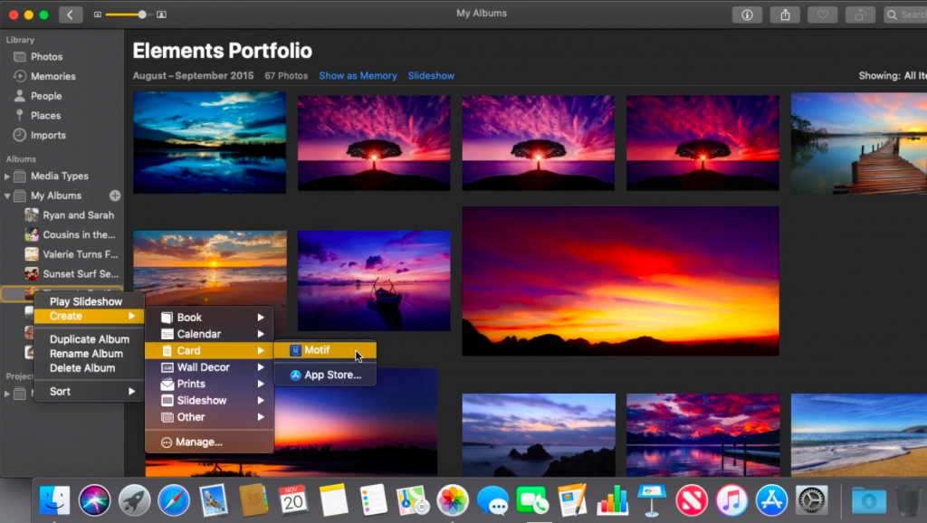 Importing your Instagram image from Photos to Motif Photos.